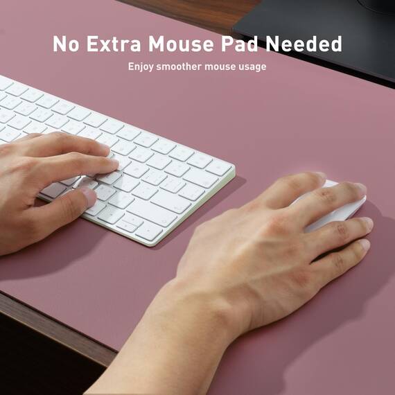 Aothia Schreibtischunterlage,Mauspad mit Leder und Rutchfeste Wildleder,Multifunktionales Office Mousepad Laptop Schreibunterlage,Tisch-Schutz Unterlage für Büro/Home(80x40cm, Lila)