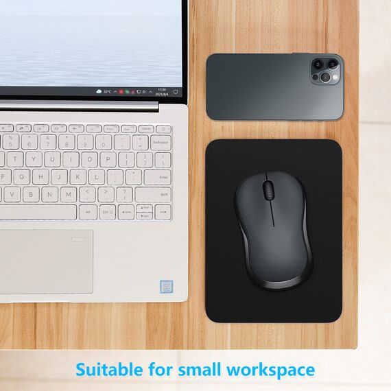 Dapesuom kleines Mauspad, 15,2 x 20,3 cm, mit Rutschfester Gummiunterseite, wasserdichtes Mini-Mauspad für Damen, Herren, kabellose Maus Laptops, Zuhause, Büro, Reisen, Tiefschwarz