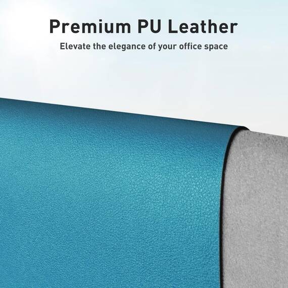 Aothia Schreibtischunterlage,Mauspad mit Leder und Rutchfeste Wildleder,Multifunktionales Office Mousepad Laptop Schreibunterlage,Tisch-Schutz Unterlage für Büro/Home(91cmx43cm, Türkisblau)