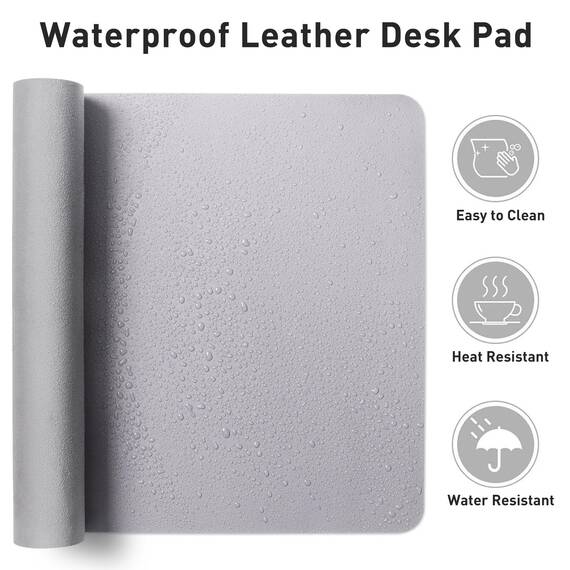 Aothia Schreibtischunterlage,Mauspad mit Leder und Rutchfeste Wildleder,Multifunktionales Office Mousepad Laptop Schreibunterlage,Tischschutz Unterlage für Büro/Home-Office(Lavendel rauchig,80x40cm)