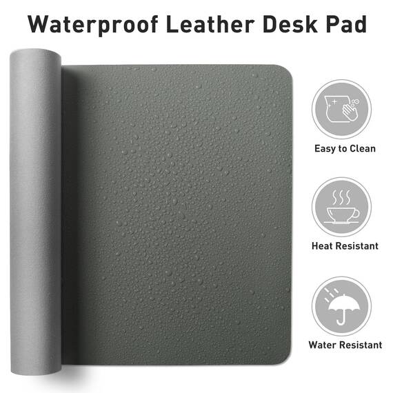 Aothia Schreibtischunterlage,Mauspad mit PU Leder und Rutchfeste Wildleder,Multifunktionales Office Mousepad Laptop Schreibunterlage,Tisch-Schutz Unterlage für Büro/Home-Office(Dschungel Grün,80x40cm)
