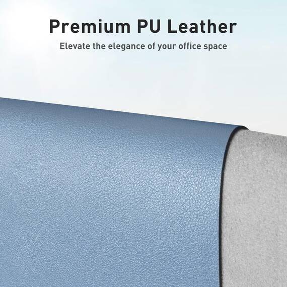Aothia Schreibtischunterlage,Mauspad mit PU Leder und Rutchfeste Wildleder,Multifunktionales Office Mousepad Laptop Schreibunterlage,Tisch-Schutz Unterlage für Büro/Home(Denim Blau,91x43cm)