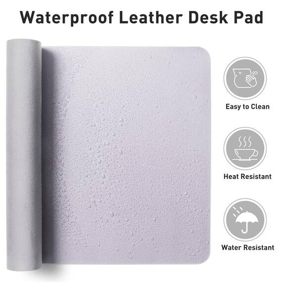 Aothia Schreibtischunterlage,Mauspad mit Leder und Rutchfeste Wildleder,Multifunktionales Office Mousepad Laptop Schreibunterlage,Tischschutz Unterlage für Büro/Home-Office(Sanftes Lavendel,80x40cm)