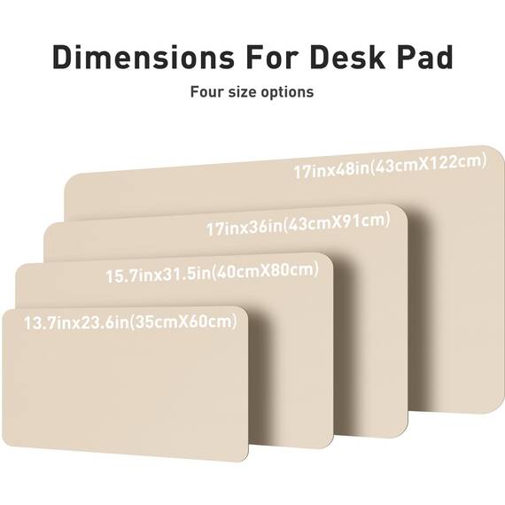 Aothia Schreibtischunterlage,PU-Leder-Schreibtischmatte,Mauspad,rutschfester Schreibtischschutz,wasserdichter Schreibtisch-Schreibblock für Büro und Zuhause(122x43cm,Beige)