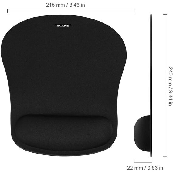 TECKNET Mauspad mit Gelkissen, Memory Foam Mousepad Ergonomisches Wasserdicht Komfort Mausmatte mit Handgelenkpolster Handauflage für Alle Maus Offfice Heim Computer Laptop, 2 Pack
