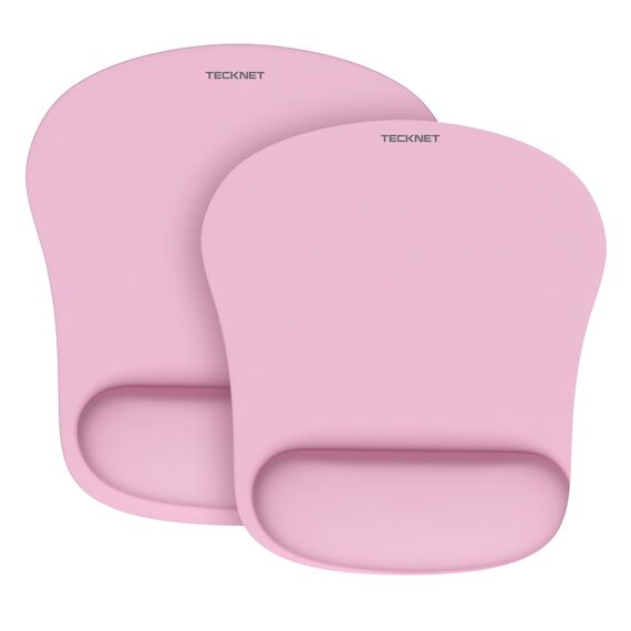 TECKNET Mauspad mit Gelkissen, Memory Foam Mousepad Ergonomisches Wasserdicht Komfort Mausmatte mit Handgelenkpolster Handauflage für Alle Maus Offfice Heim Computer Laptop, Pink, 2 Pack