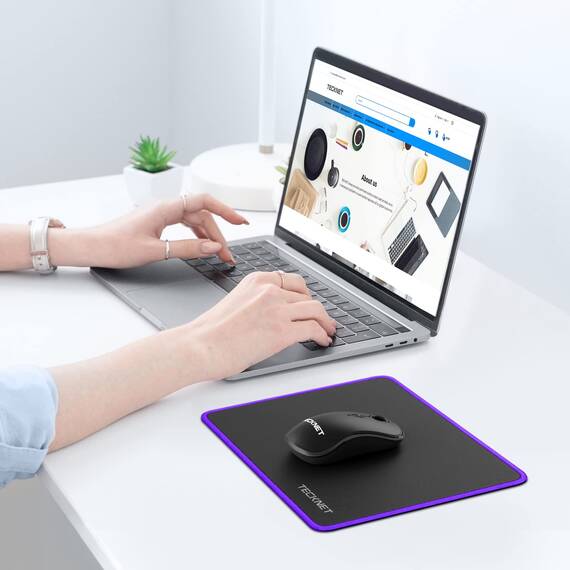 TECKNET Mauspad, 28 x 21 cm Gaming Mousepad mit Wasserdicht und Rutschfester Gummi für PC-Büro, Arbeit, Gaming, Studium, Laptop, Computer, Zuhause-Lila