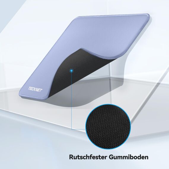 TECKNET Mauspad, 280 x 210 mm Gaming Mousepad mit Wasserdicht und Rutschfester Gummi für PC-Büro, Arbeit, Gaming, Studium, Laptop, Computer, Zuhause-grau Blau