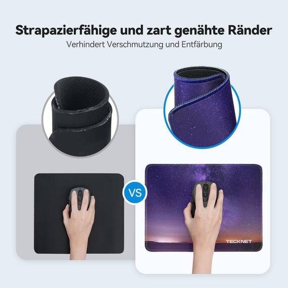 TECKNET Mauspad, 28 x 21 cm Gaming Mousepad mit Wasserdicht und Rutschfester Gummi für PC-Büro, Arbeit, Gaming, Studium, Laptop, Computer, Zuhause-Sternenhimmel