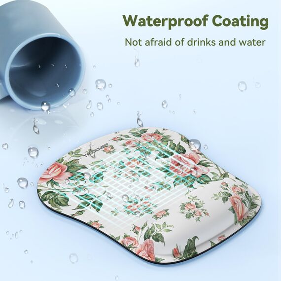 TECKNET Mauspad mit Gelkissen, Memory Foam Mousepad Ergonomisches Wasserdicht Komfort Mausmatte mit Handgelenkpolster Handauflage für Alle Maus Offfice Heim Computer Laptop