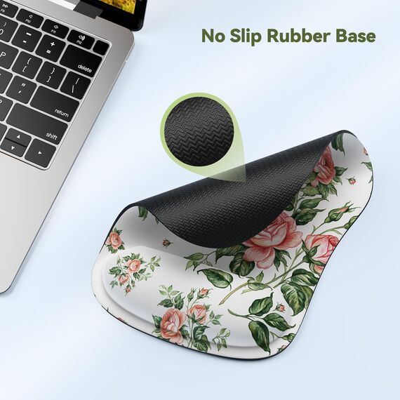 TECKNET Mauspad mit Gelkissen, Memory Foam Mousepad Ergonomisches Wasserdicht Komfort Mausmatte mit Handgelenkpolster Handauflage für Alle Maus Offfice Heim Computer Laptop