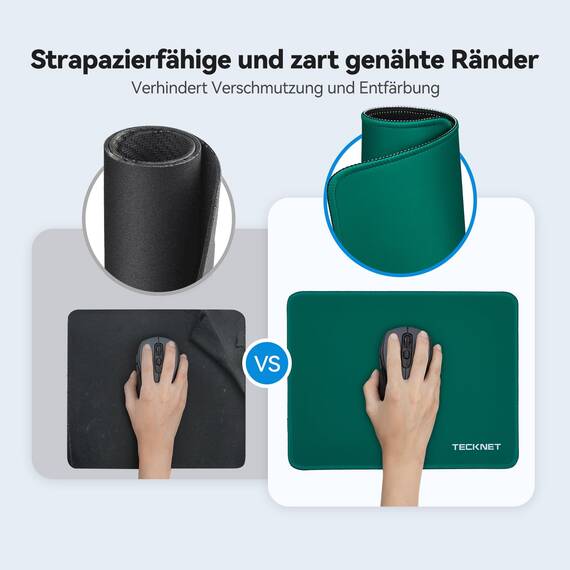 TECKNET Mauspad, 28 x 21 cm Gaming Mousepad mit Wasserdicht und Rutschfester Gummi für PC-Büro, Arbeit, Gaming, Studium, Laptop, Computer, Zuhause
