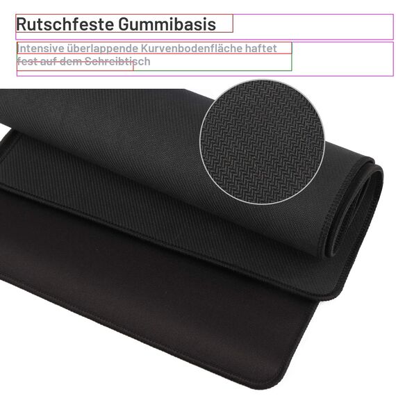HIHUHEN Gaming-Mauspad, 80 x 30 x 0,3 cm, XXL-Mauspad, Tischmatte/große Größe, verbesserte Präzision und Geschwindigkeit, Gummiunterseite für stabilen Halt auf glatten Oberflächen, rutschfest, 203 x