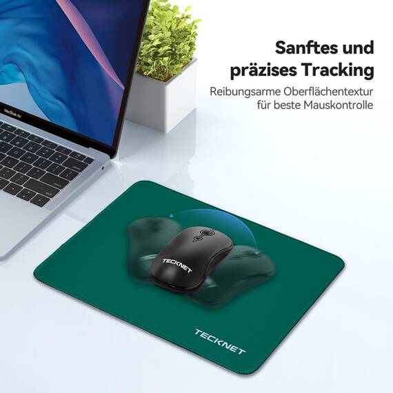 TECKNET Mauspad, 28 x 21 cm Gaming Mousepad mit Wasserdicht und Rutschfester Gummi für PC-Büro, Arbeit, Gaming, Studium, Laptop, Computer, Zuhause