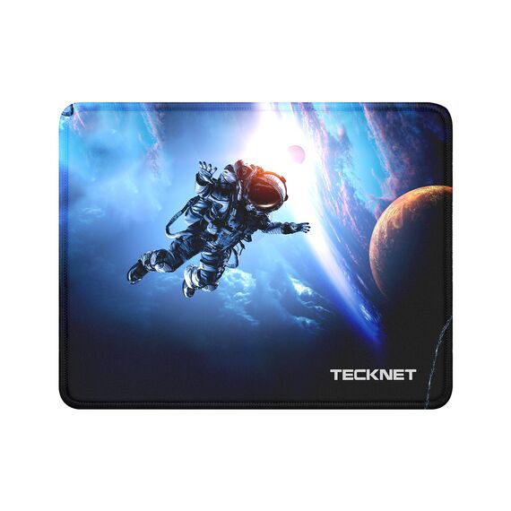 TECKNET Mauspad, 28 x 21 cm Gaming Mousepad mit Wasserdicht und Rutschfester Gummi für PC-Büro, Arbeit, Gaming, Studium, Laptop, Computer, Zuhause-Astronauten Blau
