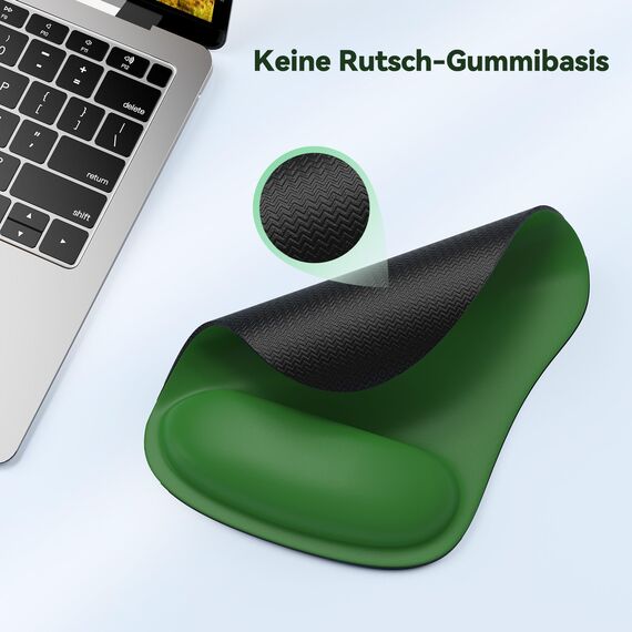 TECKNET Mauspad mit Gelkissen, Memory Foam Mousepad Ergonomisches Wasserdicht Komfort Mausmatte mit Handgelenkpolster Handauflage für Alle Maus Offfice Heim Computer Laptop, Grün, 2 Pack