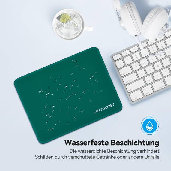 TECKNET Mauspad, 28 x 21 cm Gaming Mousepad mit Wasserdicht und Rutschfester Gummi für PC-Büro, Arbeit, Gaming, Studium, Laptop, Computer, Zuhause
