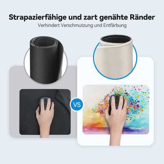 TECKNET Mauspad, 28 x 21 cm Gaming Mousepad mit Wasserdicht und Rutschfester Gummi für PC-Büro, Arbeit, Gaming, Studium, Laptop, Computer, Zuhause-Bunter Baum