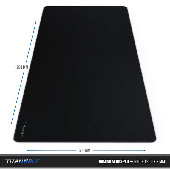 Titanwolf- Übergröße Mauspad Gaming Titanwolf 1200x600mm XXXL Mousepad groß mit Motiv Tischunterlage Large Size - verbessert Präzision und Geschwindigkeit XXL z.B. für Logitech Maus und Tastatur