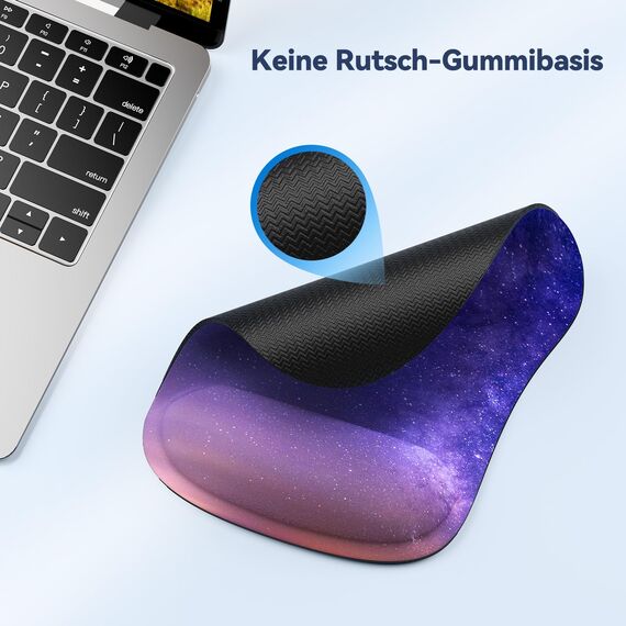 TECKNET Mauspad mit Gelkissen, Memory Foam Mousepad Ergonomisches Wasserdicht Komfort Mausmatte mit Handgelenkpolster Handauflage für Alle Maus Offfice Heim Computer Laptop, 2 Pack