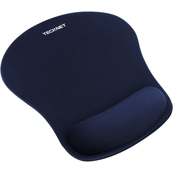 TECKNET Mauspad mit Gelkissen, Memory Foam Mousepad Ergonomisches Wasserdicht Komfort Mausmatte mit Handgelenkpolster Handauflage für Alle Maus Offfice Heim Computer Laptop, Blau
