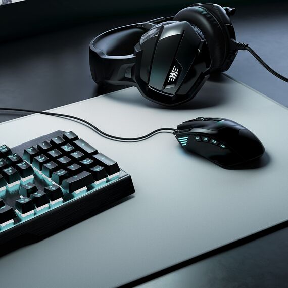 TITANWOLF - XXL Mauspad komplett Weiss Speed Gaming 900 x 400mm - XXL Mousepad - Tischunterlage Large Size - verbessert Präzision & Geschwindigkeit - Stabiler Halt auf glatten Oberflächen