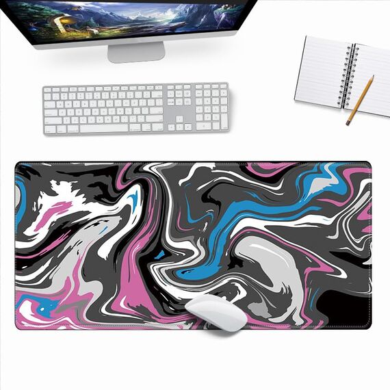 Rcege Großer Mauspad für Schreibtisch - 800x400mm Gaming-Mauspad mit genähten Kanten, Nicht rutschender Unterlage, Schreibtischmatte für Tastatur und Maus