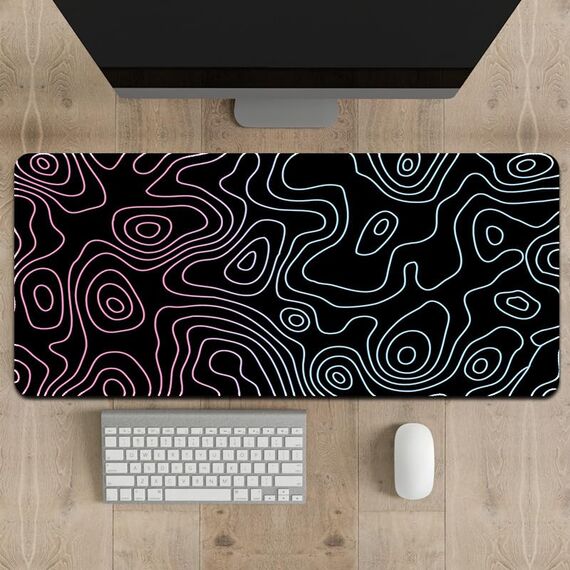 Rcege Großer Mauspad für Schreibtisch - 600x300mm Gaming-Mauspad mit genähten Kanten, Nicht rutschender Unterlage, Schreibtischmatte für Tastatur und Maus