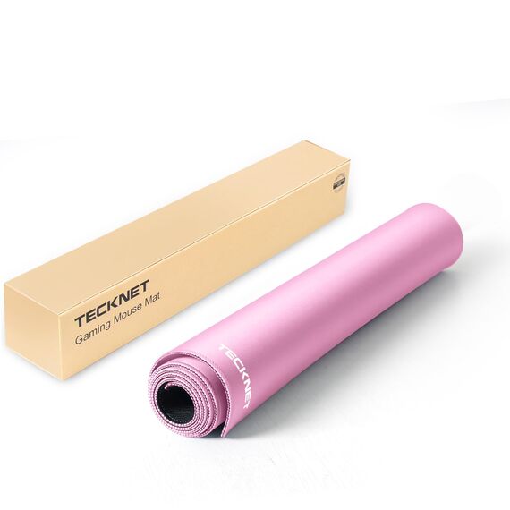 TECKNET Mauspad XXL Speed Gaming, 900x400 mm Schreibtischunterlage Rosa, Gamer Mouse Pad, Wasserdicht Mousepad, Spezielle Oberfläche Verbessert Präzision und Geschwindigkeit, rutschfeste Gummibasis