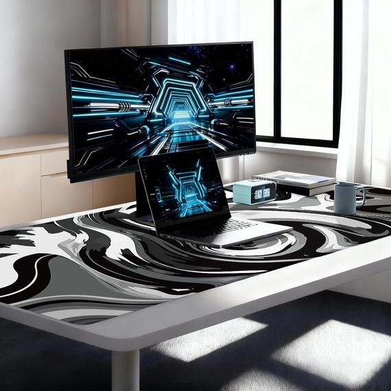Rcege Großer Mauspad für Schreibtisch - 1000x500mm Gaming-Mauspad mit genähten Kanten, Nicht rutschender Unterlage, Schreibtischmatte für Tastatur und Maus