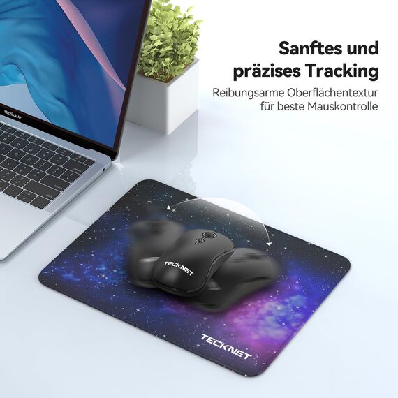 TECKNET Mauspad, 28 x 21 cm Gaming Mousepad mit Wasserdicht und Rutschfester Gummi für PC-Büro, Arbeit, Gaming, Studium, Laptop, Computer, Zuhause-Sternenhimmel