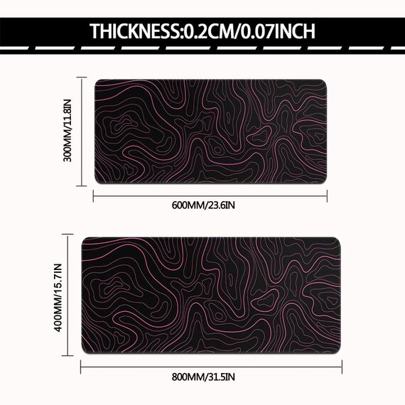 Rcege Großer Mauspad für Schreibtisch - 600x300mm Gaming-Mauspad mit genähten Kanten, Nicht rutschender Unterlage, Schreibtischmatte für Tastatur und Maus