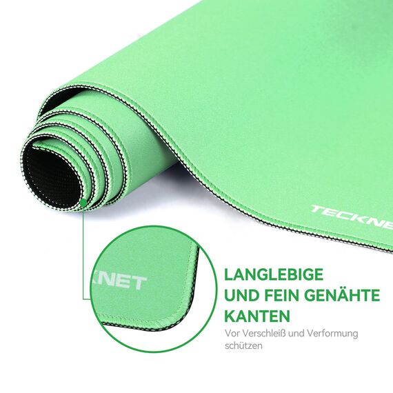 TECKNET Mauspad XXL Speed Gaming, 900x400 mm Schreibtischunterlage Grün, Gamer Mouse Pad, Wasserdicht Mousepad, Spezielle Oberfläche Verbessert Präzision und Geschwindigkeit, rutschfeste Gummibasis