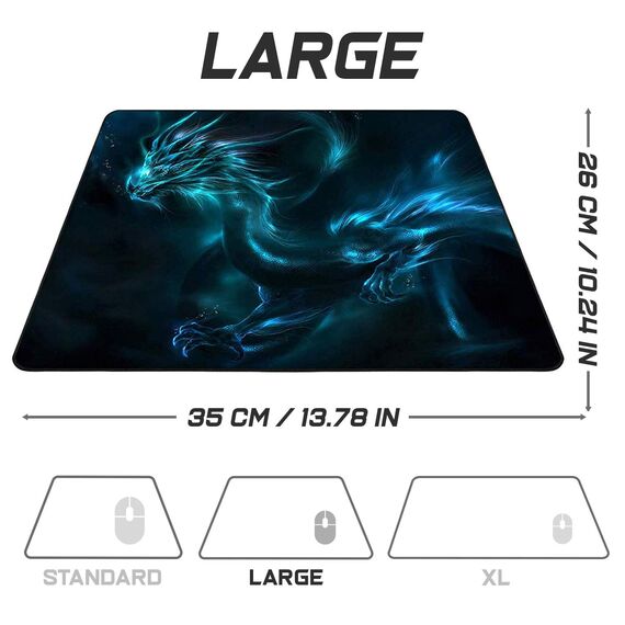 Sidorenko Gaming Mauspad | 350 x 260mm | Mousepad | spezielle Oberfläche verbessert Geschwindigkeit und Präzision | Fransenfreie Ränder | rutschfest | Blau