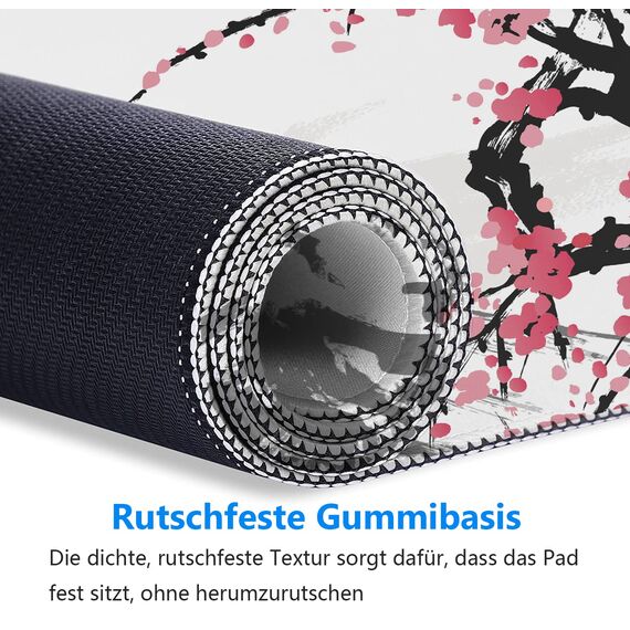 Gaming Mauspad XXL Großes Mousepad mit vernähten Kanten - Wasserdicht und rutschfest - Verbessert Präzision und Geschwindigkeit - Für PC, MacBook(Fuji, 300L x 800B mm)