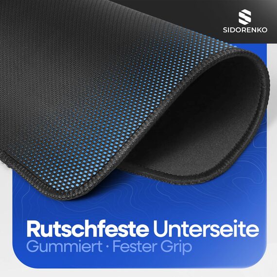 Sidorenko Mauspad 28x20cm - Mousepad mit Vernähte Kanten - Mouse Pad rutschfest - Mausunterlage in schwarz, Mausped für PC mit glatter Oberfläche, Mouspad klein, Maus Pad für alle Maustypen, Mauspat