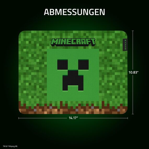 Razer Gigantus V2 Minecraft Edition - Weiche Gaming-Mausmatte für Geschwindigkeit und Kontrolle (Mikrogewebe-Oberfläche, Dicker Gummischaum, rutschfeste Unterlage, 360 x 275 x 3mm) Minecraft