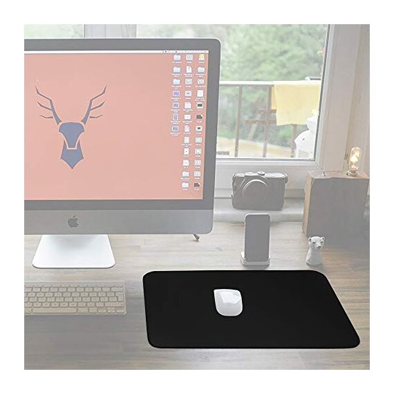 Sidorenko Gaming Mauspad XXL Schwarz - Großes Mousepad 350x260 mm - rutschfeste Schreibtischunterlage für Gaming und Büro - Fransenfreie Ränder - Präzises und langlebiges Large Mouse pad maxlvl