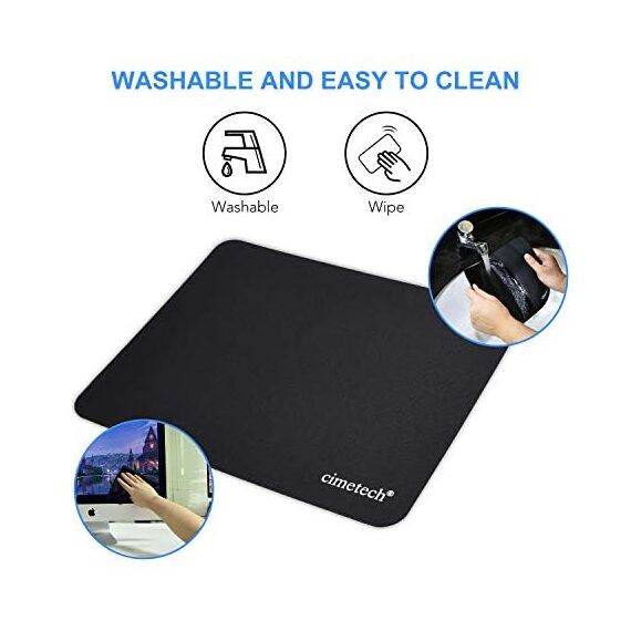cimetech Gaming Mauspad für Büro, Mousepad 23 x 18 cm, ultradünn, verbessert Geschwindigkeit und Genauigkeit, rutschfeste Gummibasis, strukturiert, verschleißfest, waschbar, 5 Stück