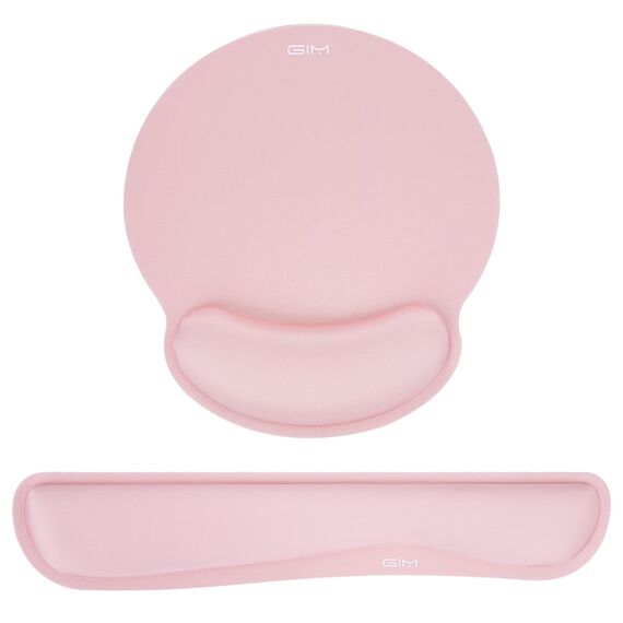 GIM Mouse Mat Gel Cushion Mouse Pad with Palm Rest Ergonomic Mouse Pad (Rosa)