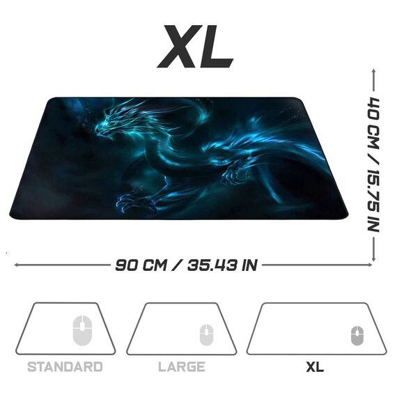 Sidorenko Gaming Mauspad XXL Blau - Großes Mousepad 900x400 mm - rutschfeste Schreibtischunterlage - Fransenfreie Ränder Large Mouse pad - Präzises und langlebiges maxlvl