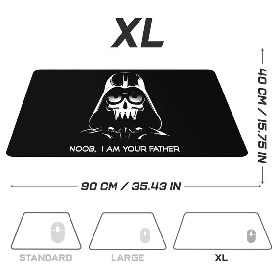 Sidorenko XXL Gaming Mauspad - 900 x 400 mm - Fransenfreie Ränder - rutschfest - XXL Mousepad I Tischunterlage - spezielle Oberfläche verbessert Geschwindigkeit und Präzision I schwarz