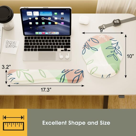 GIM Mauspad Gelkissen Mousepad mit Handauflage Ergonomisches Mauspad Tastatur Handgelenkauflage Gelkissen Mausunterlage für Computer und Laptop (kritzeln)