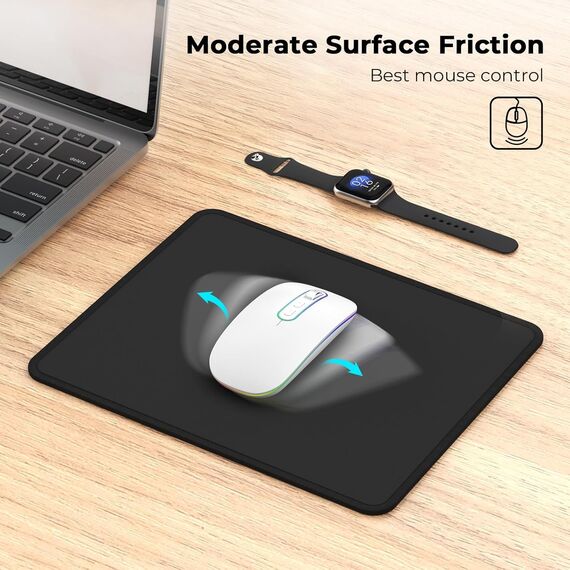 cimetech Mauspad 260 x 21 x 3 mm Gaming Mousepad mit Wasserdicht und Rutschfester Gummi für PC-Büro, Arbeit, Gaming, Studium, Laptop, Computer, Zuhause-Schwarz