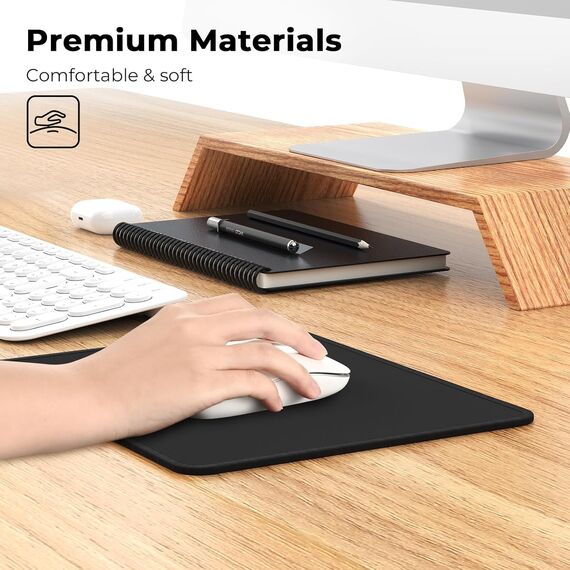 cimetech Mauspad 260 x 21 x 3 mm Gaming Mousepad mit Wasserdicht und Rutschfester Gummi für PC-Büro, Arbeit, Gaming, Studium, Laptop, Computer, Zuhause-Schwarz