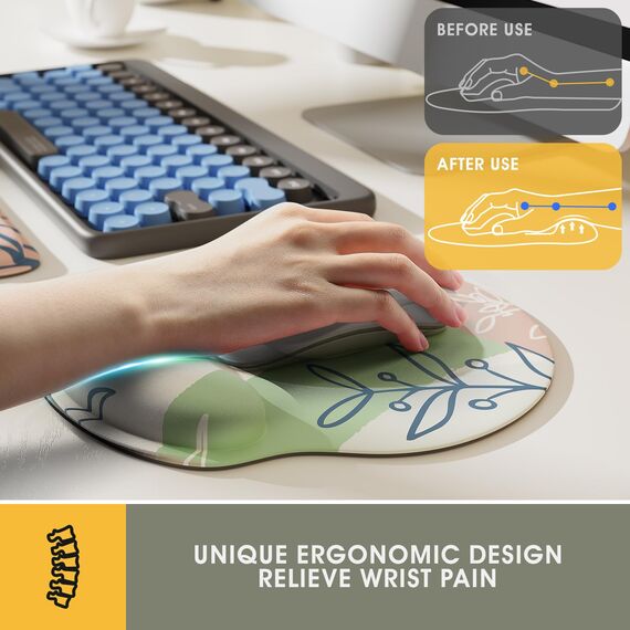 GIM Mauspad Gelkissen Mousepad mit Handauflage Ergonomisches Mauspad Tastatur Handgelenkauflage Gelkissen Mausunterlage für Computer und Laptop (kritzeln)