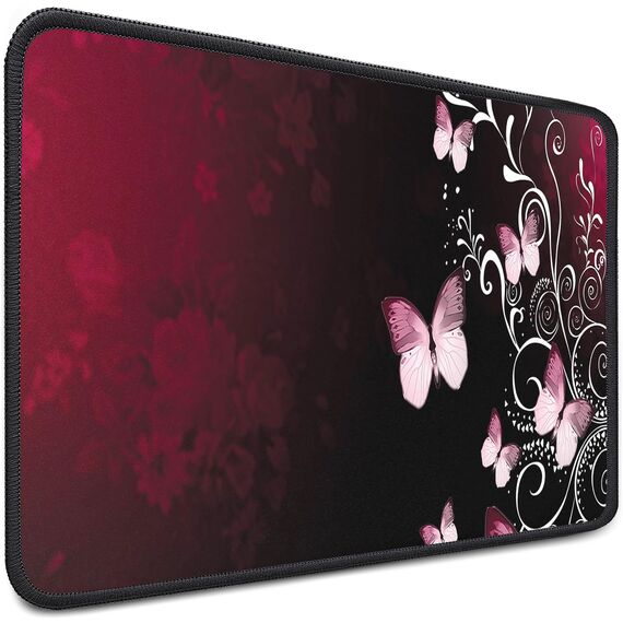 Sidorenko Gaming Mauspad - 280 x 200 mm - Mouse Pad mit Vernähte Kanten - Rutschfester Mousepad mit Einer speziellen Oberfläche verbessert Geschwindigkeit und Präzision - Maus Pad in rot