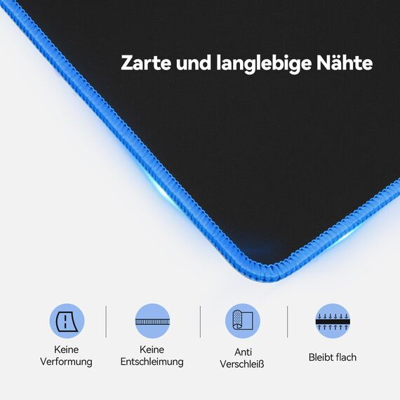 TECKNET Mauspad, 3 Pack Mousepad 270 x 210 mm, wasserdichte Gaming Mauspad Mausmatte mit vernähte Kanten, rutschfeste Gummiunterseite, Glatte Oberflächen, Geeignet für Computer, Laptop und PC
