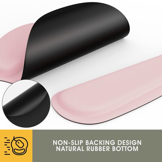 GIM Mouse Mat Gel Cushion Mouse Pad with Palm Rest Ergonomic Mouse Pad (Rosa)