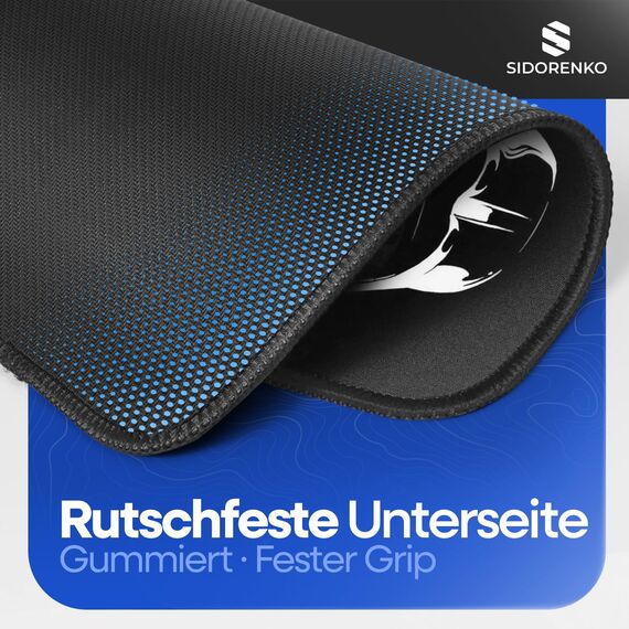 Sidorenko Gaming Mauspad - 280 x 200 mm - Mouse Pad mit Vernähte Kanten - Rutschfester Mousepad mit Einer speziellen Oberfläche verbessert Geschwindigkeit und Präzision - Maus Pad in schwarz